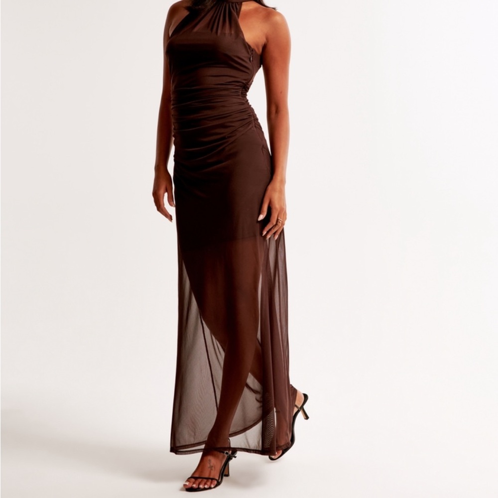 Abercrombie Vol. 28 Sheer Halter Maxi Dress